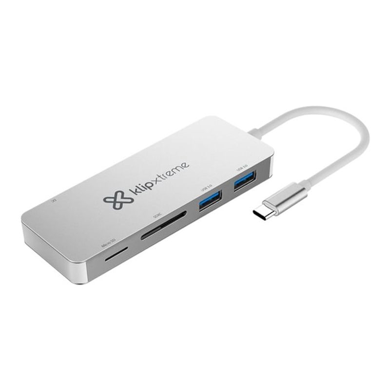KLIP XTREME - Hub y Lector de Tarjetas SDmicro-SD USB Tipo-C