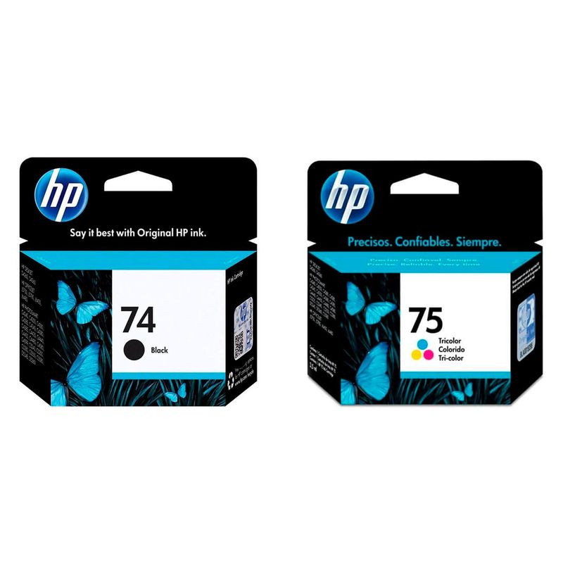 HP - KIT DE CARTUCHO DE TINTA HP 74 NEGRA / 75 COLOR ORIGINAL
