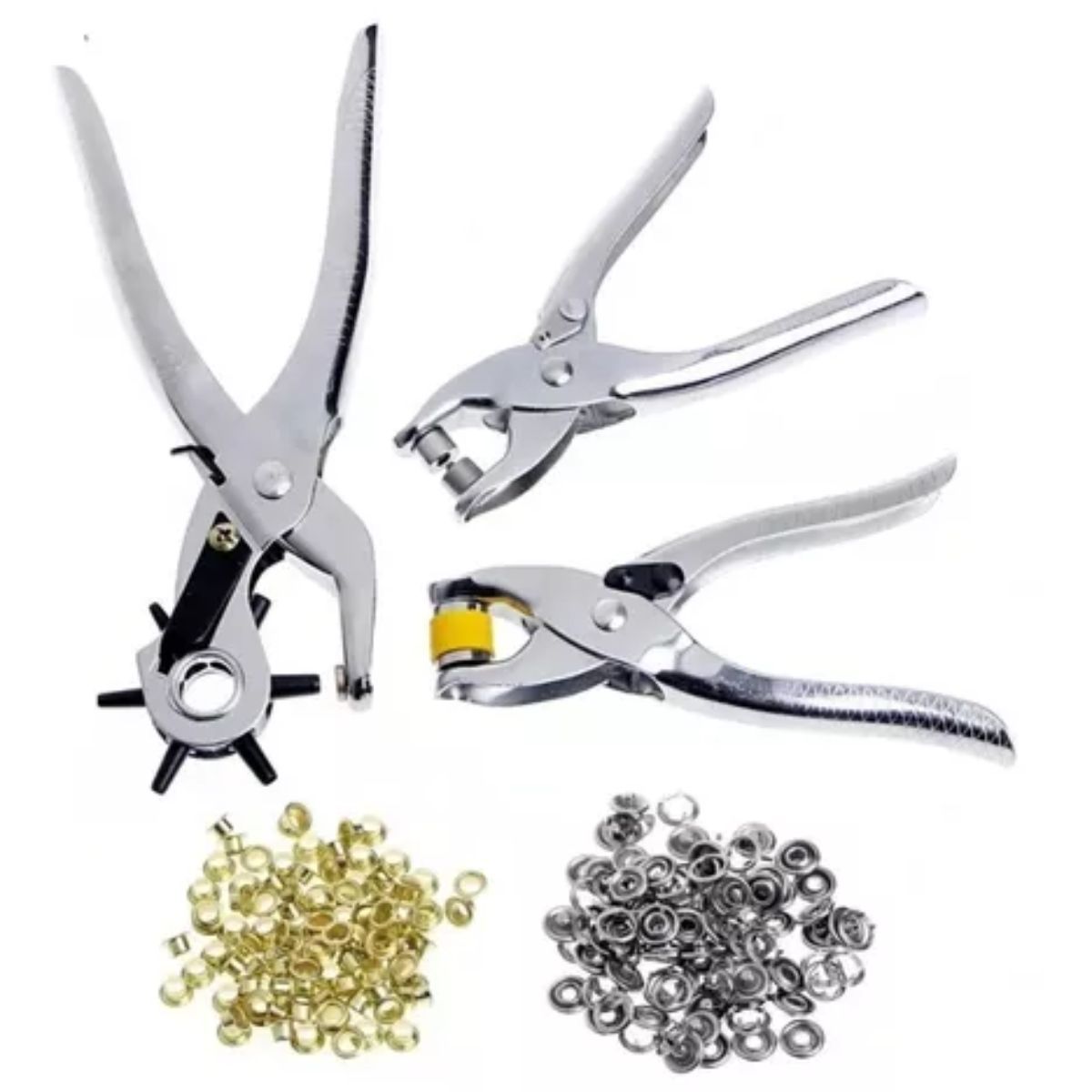 GENERICO - Set Alicates Sacabocado Prensas  Ojales  Broches.