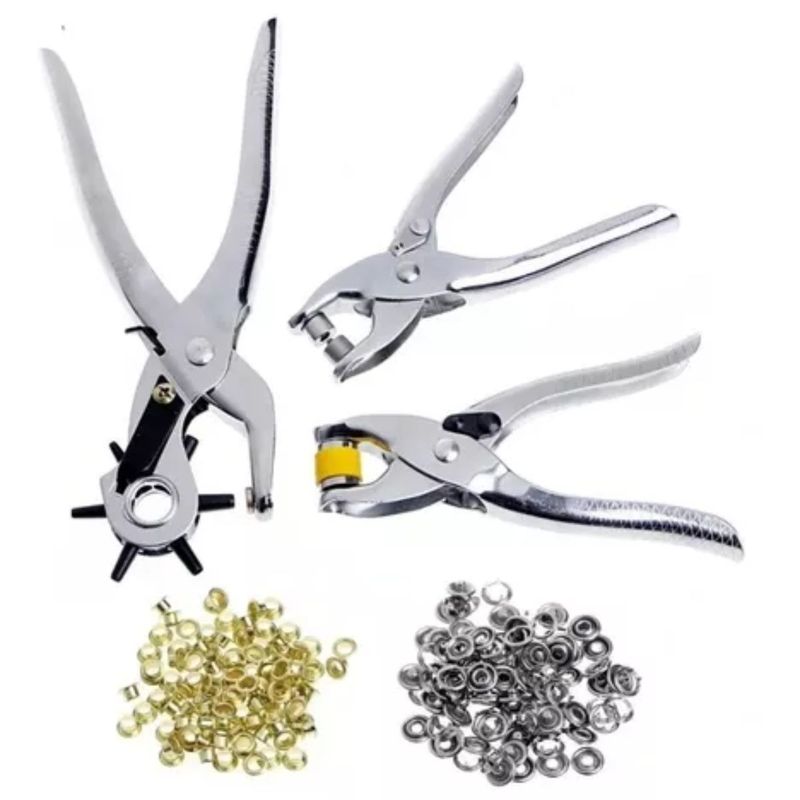 GENERICO - Set Alicates Sacabocado Prensas  Ojales  Broches.