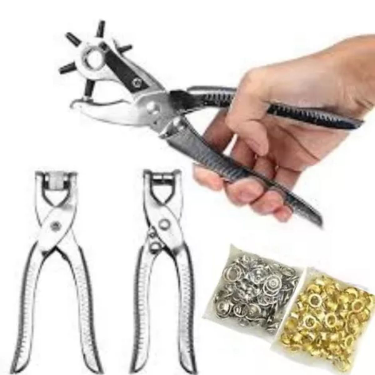 GENERICO - Pinza Sacabocados Remachadora Y Ojaladora Manualidades