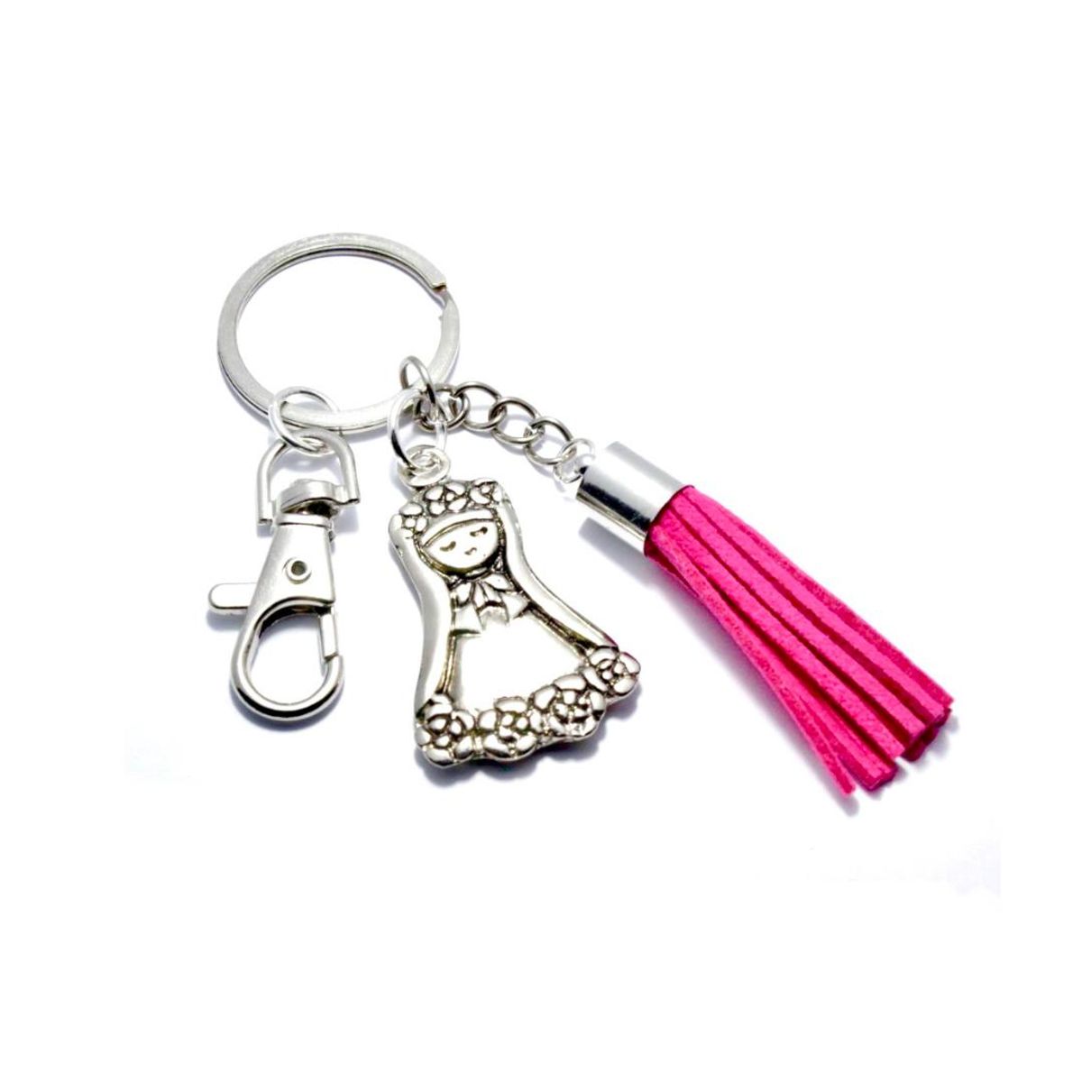 SANTORAL - Llavero Santa Rosa de Lima - Fucsia