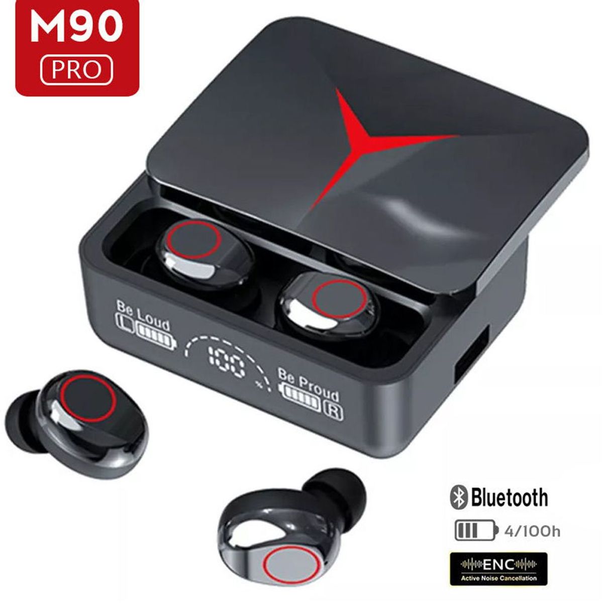 IMPORTADO MC - Audífonos Bluetooth M90 PRO TWS Premium Negro