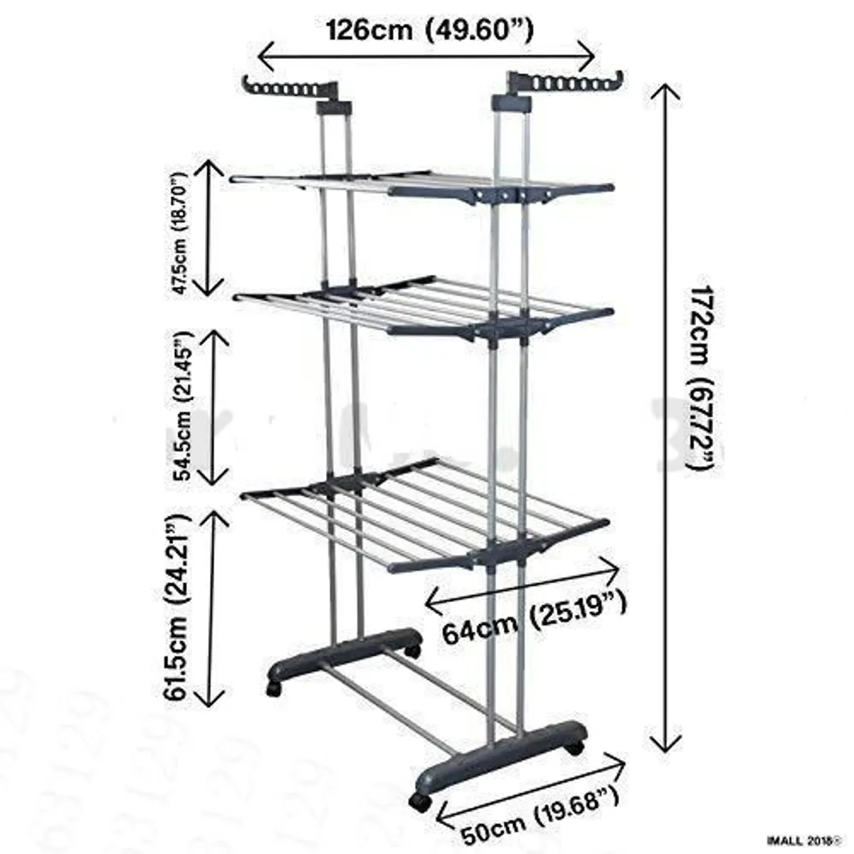 OEM - Tendedero Tendal Plegable de Ropa 3 Niveles Multifuncional