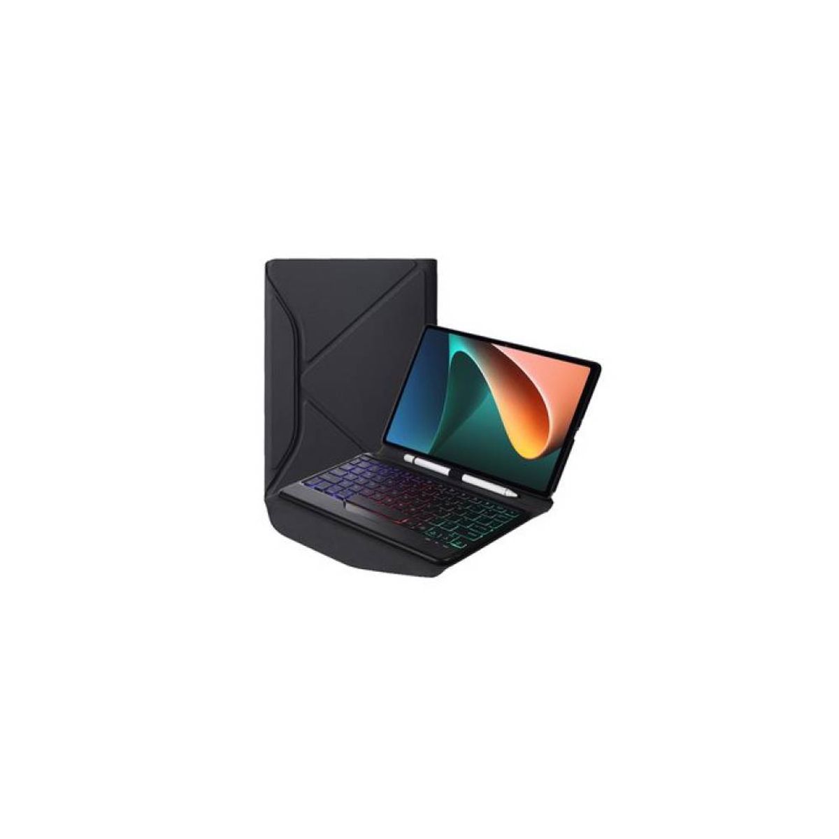 RENVMEXY - Funda Con Teclado Bluetooth Y Luz Negra Para Xiaomi Tablet 5 & 5 Pro