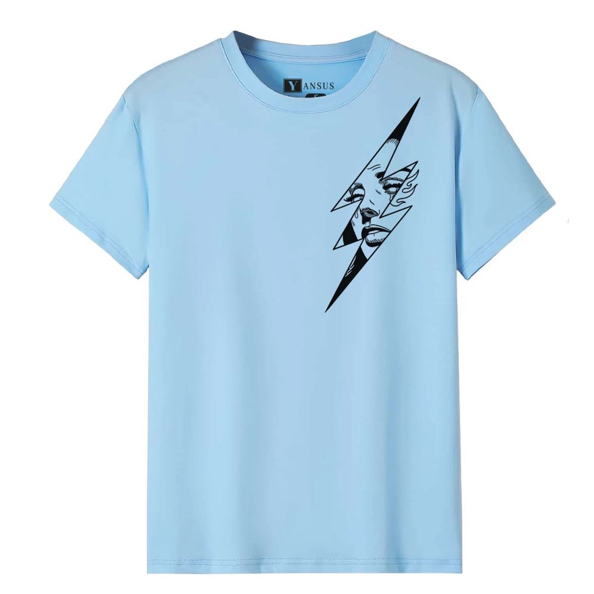 YANSUS - Polo Hombre Yansus Celeste Estampado Rayo