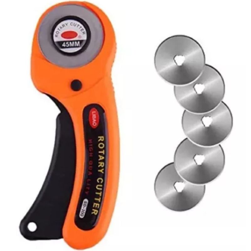 GENERICO - Cutter Circular Rotatorio 45 Mm Papel Tela Piel Mas 5 Repsto
