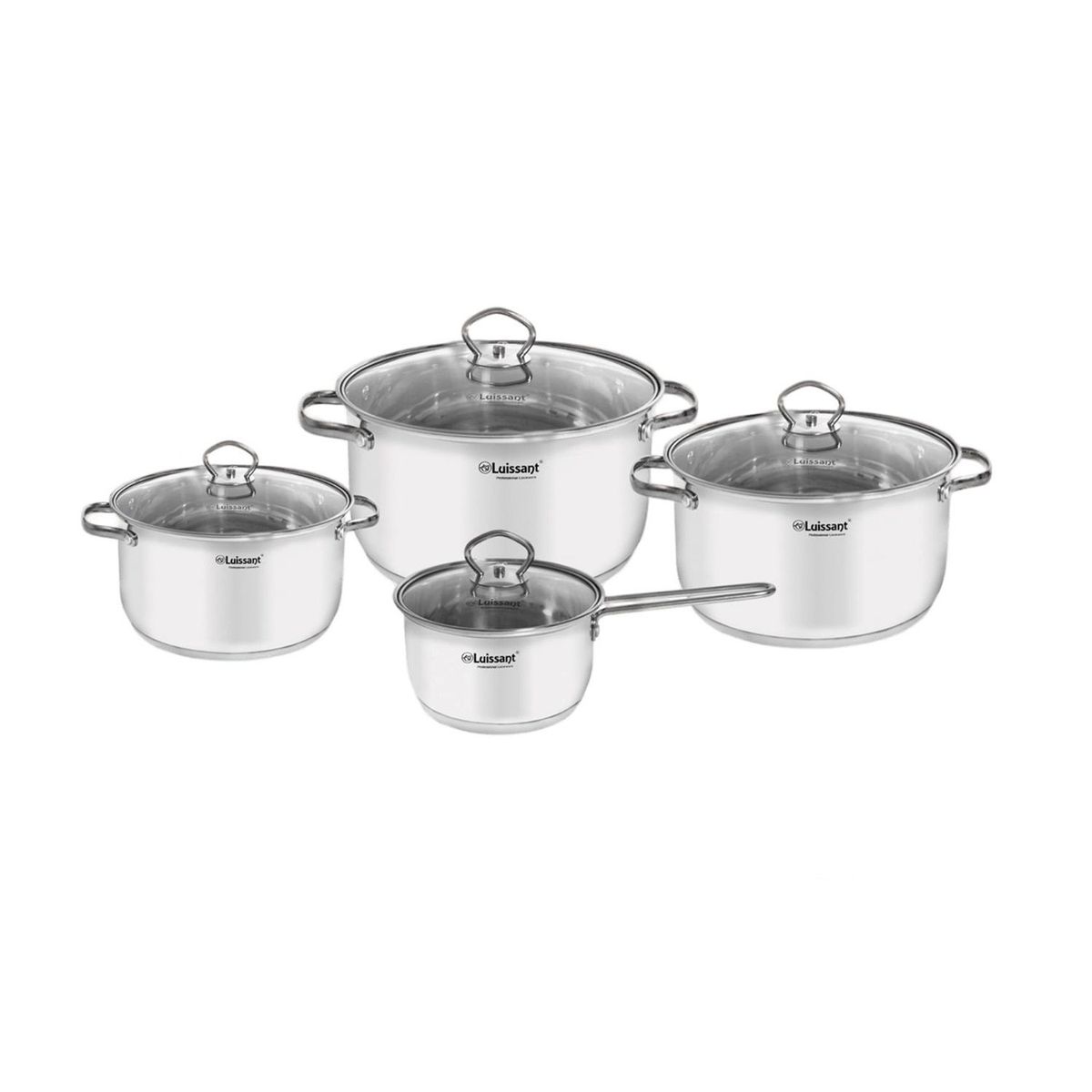 LUISSANT - Set de ollas LUISSANT LU-8278E de acero 08 Piezas