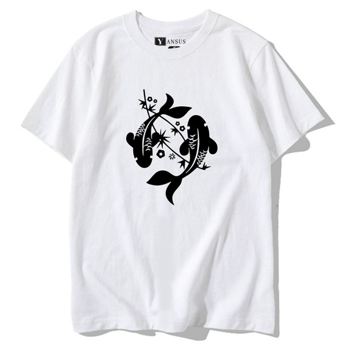 YANSUS - Polo Hombre Yansus Blanco Estampado Peces