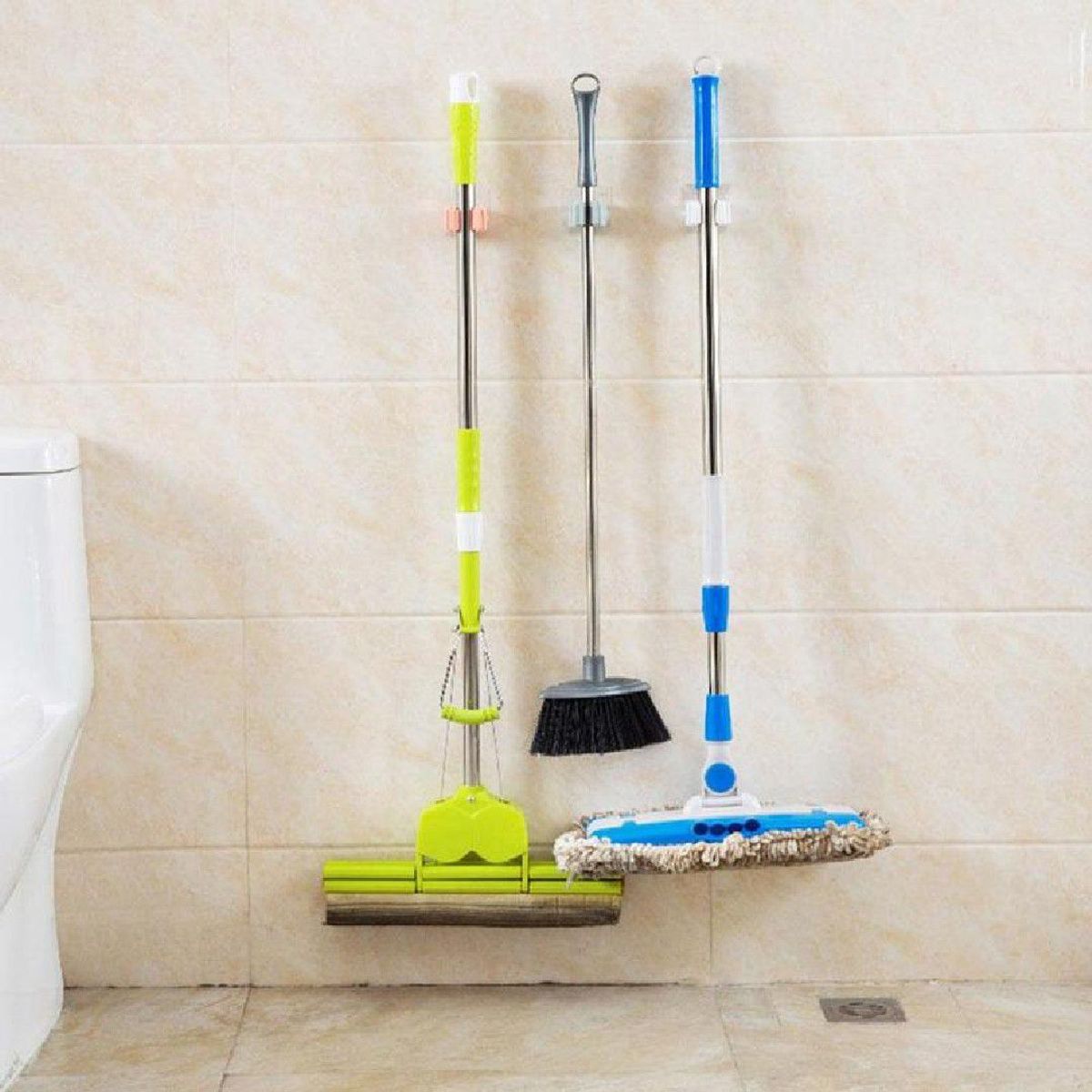 TODO FIT - Organizador Múltiple Colgador Gancho sujetador de Escoba Celeste