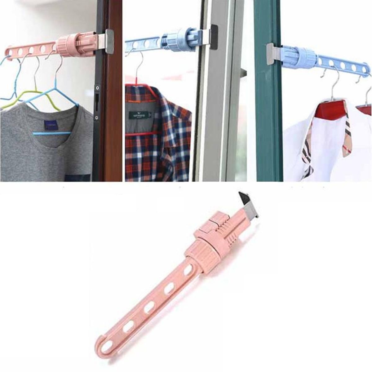 TODO FIT - Colgador de Ventana Multiusos Organizador Tendedero Rosado