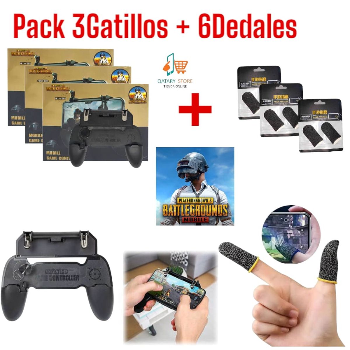OEM - Pack 10Gamepads con Gatillos y Grip para Celular - W11