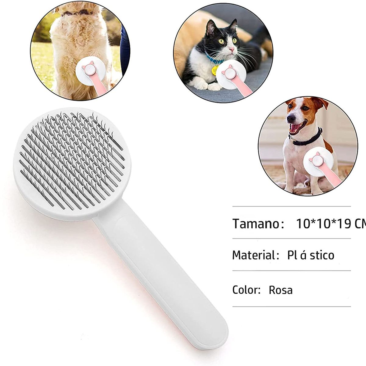 GENERICO - Peine para mascotas Con Botón Expulsador