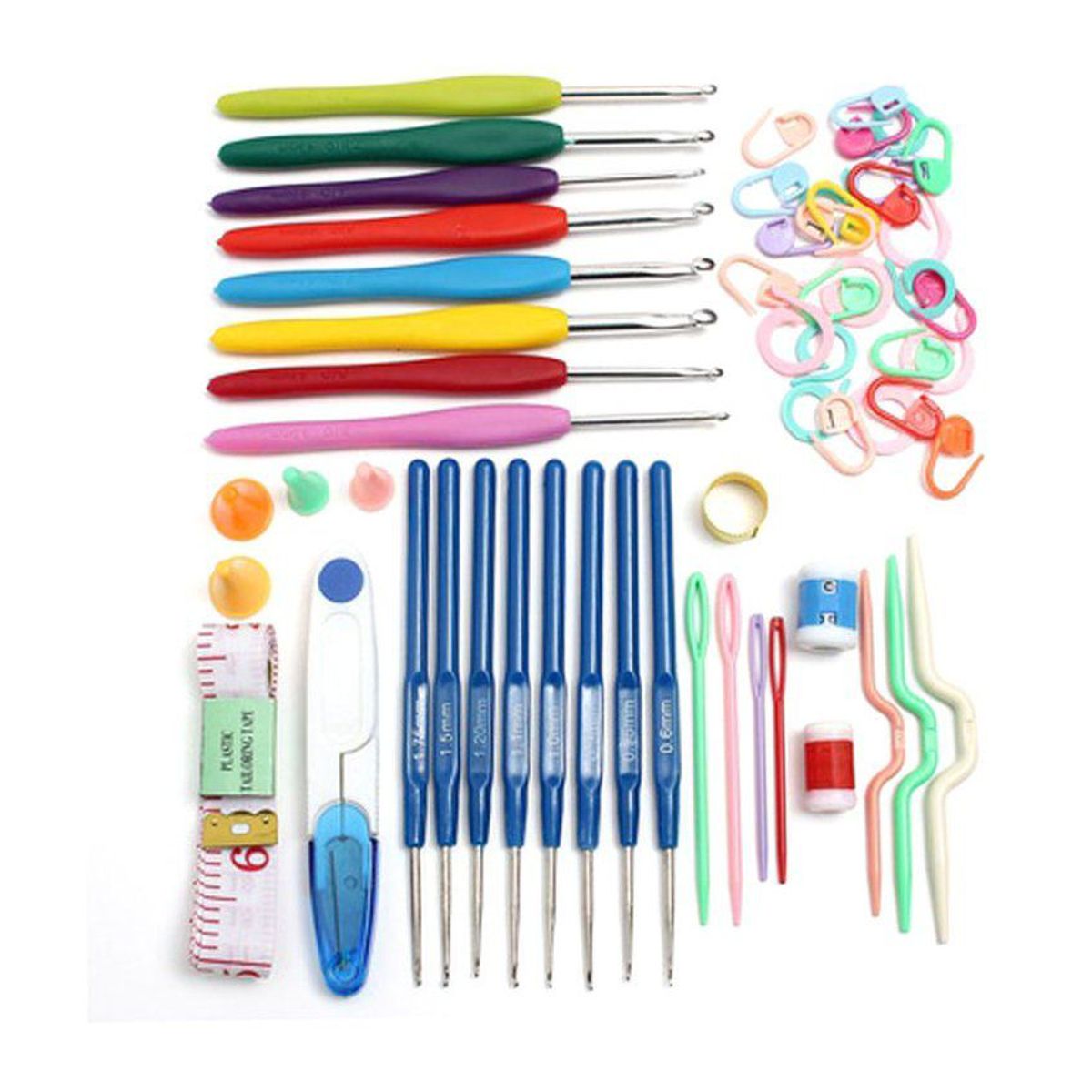 VATYERTY - 16 tamaño crochet set 57 pin tejerhooks aguja yarn tool