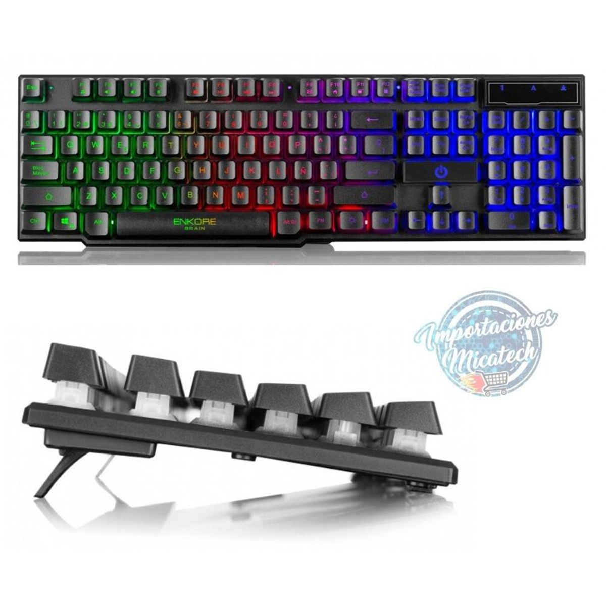 ENKORE - Kit gamer 3 en 1: teclado semimecánico brain+ mouse épico+ pad