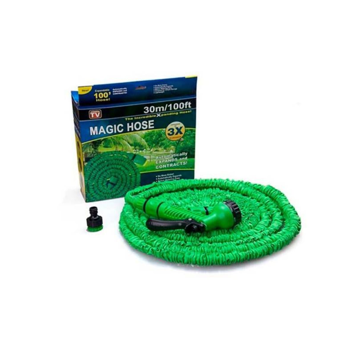 ITELSISTEM - Manguera Expandible 30 M + Pistola  Verde Itelsistem Magic