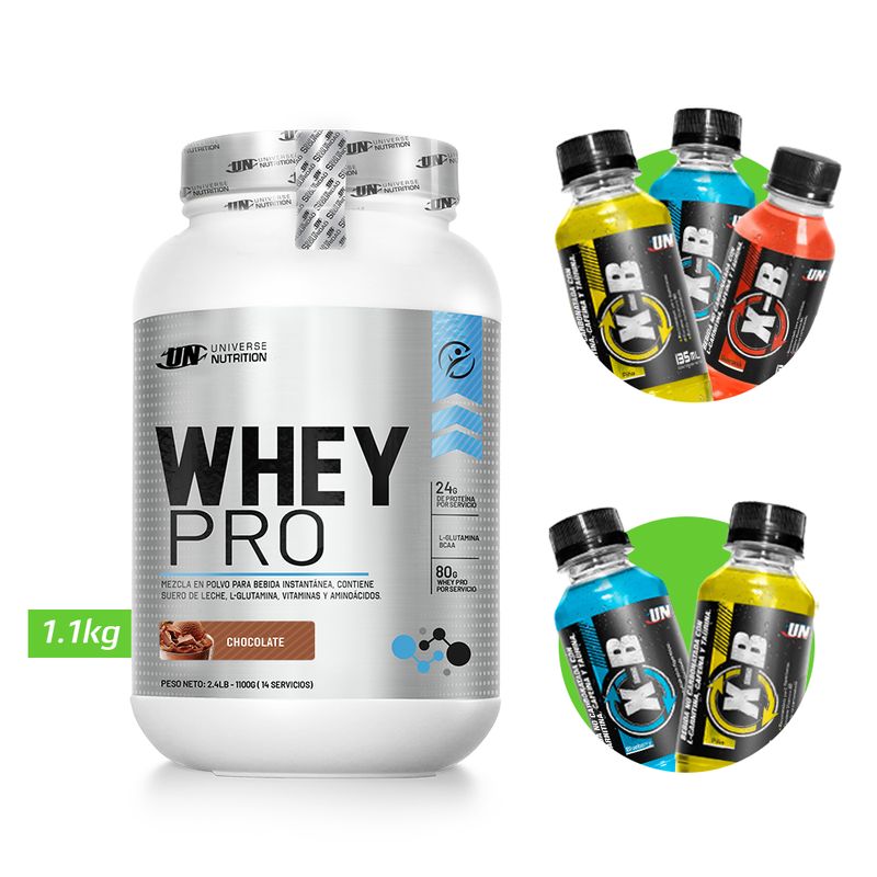 UNIVERSE NUTRITION - WHEY PRO 1.1 KG PROTEÍNA UN CHOCOLATE + REGALOS