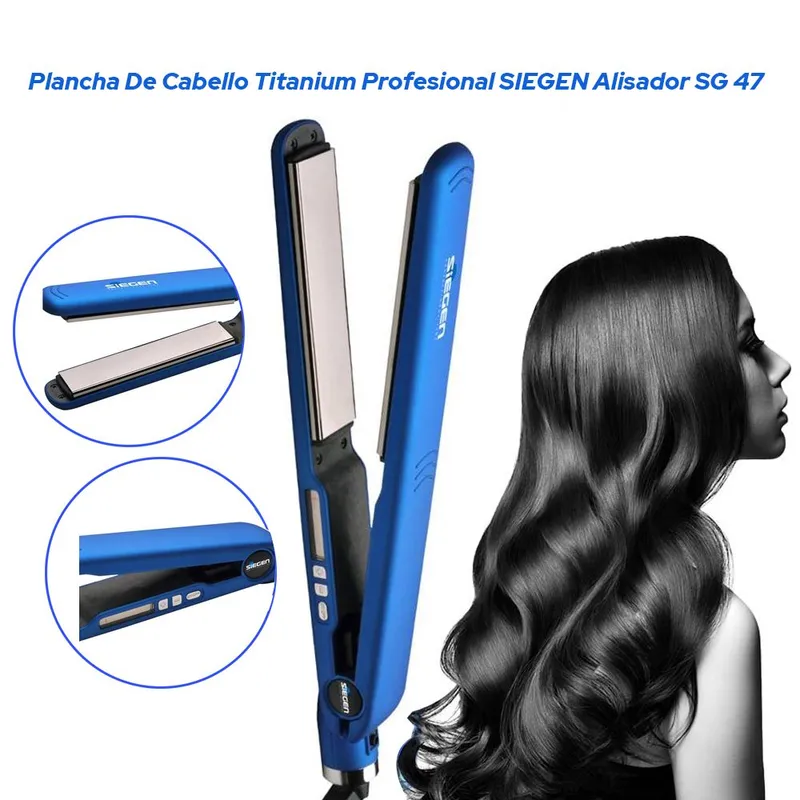 SIEGEN - Plancha De Cabello Titanium Profesional SIEGEN Alisador SG 47
