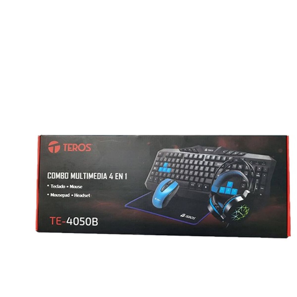 TEROS - kit Combo Multimedia Gamer 4 en 1 Teclado Mouse Mousepad Audifono