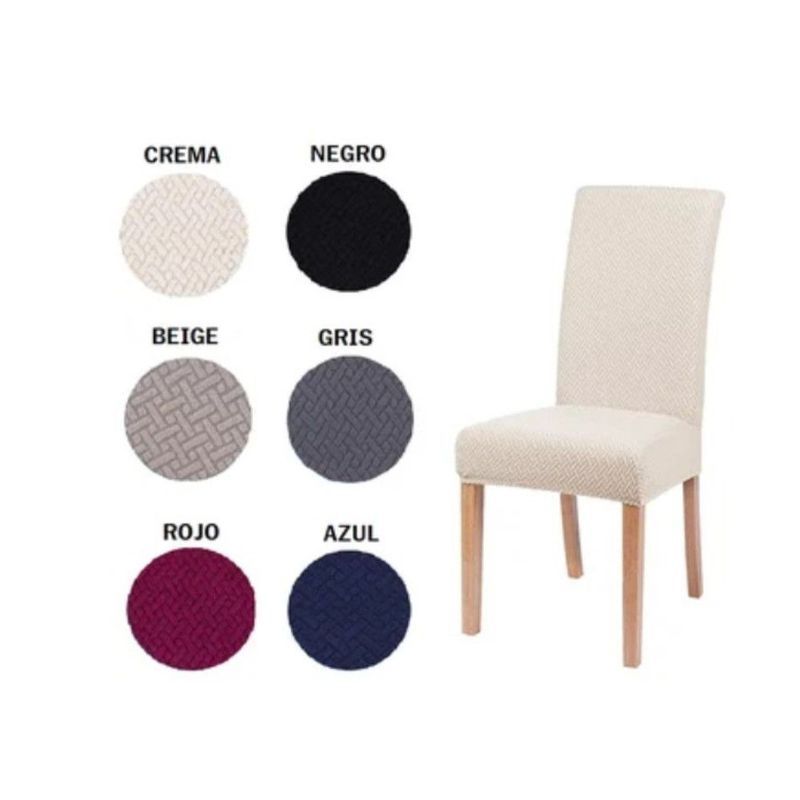 GENERICO - PACK DE 6 FUNDAS CUBRE SILLAS DE TELA ELASTICADA NEGRO