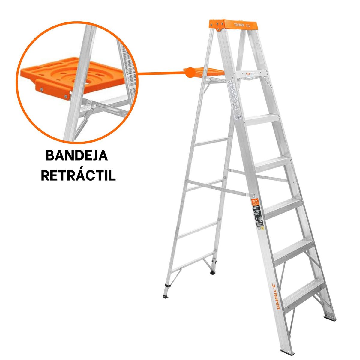 TRUPER - Escalera tipo tijera 6 peldaños soporta 175Kg Truper