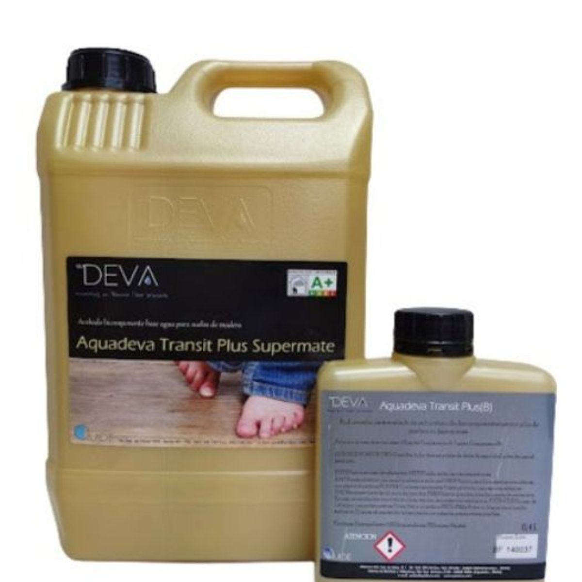 DEVA - BARNIZ BASE AGUA BICOMPONENTE ALTO TRÁNSITO INTERIOR AQUADEVA TRANSIT PLUS - SUPERMATE 4.4 L.