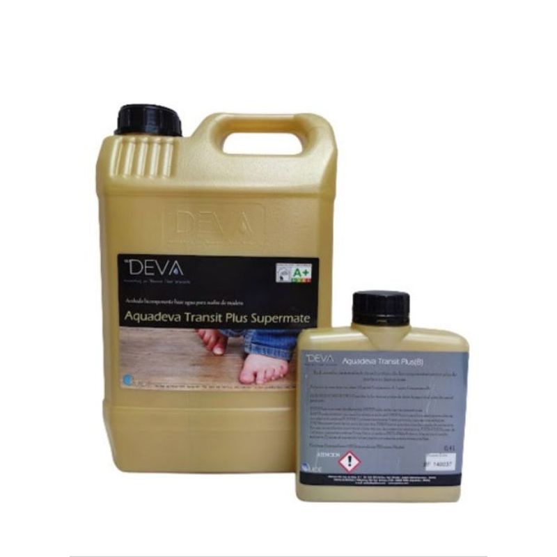 DEVA - BARNIZ BASE AGUA BICOMPONENTE ALTO TRÁNSITO INTERIOR AQUADEVA TRANSIT PLUS - SUPERMATE 4.4 L.