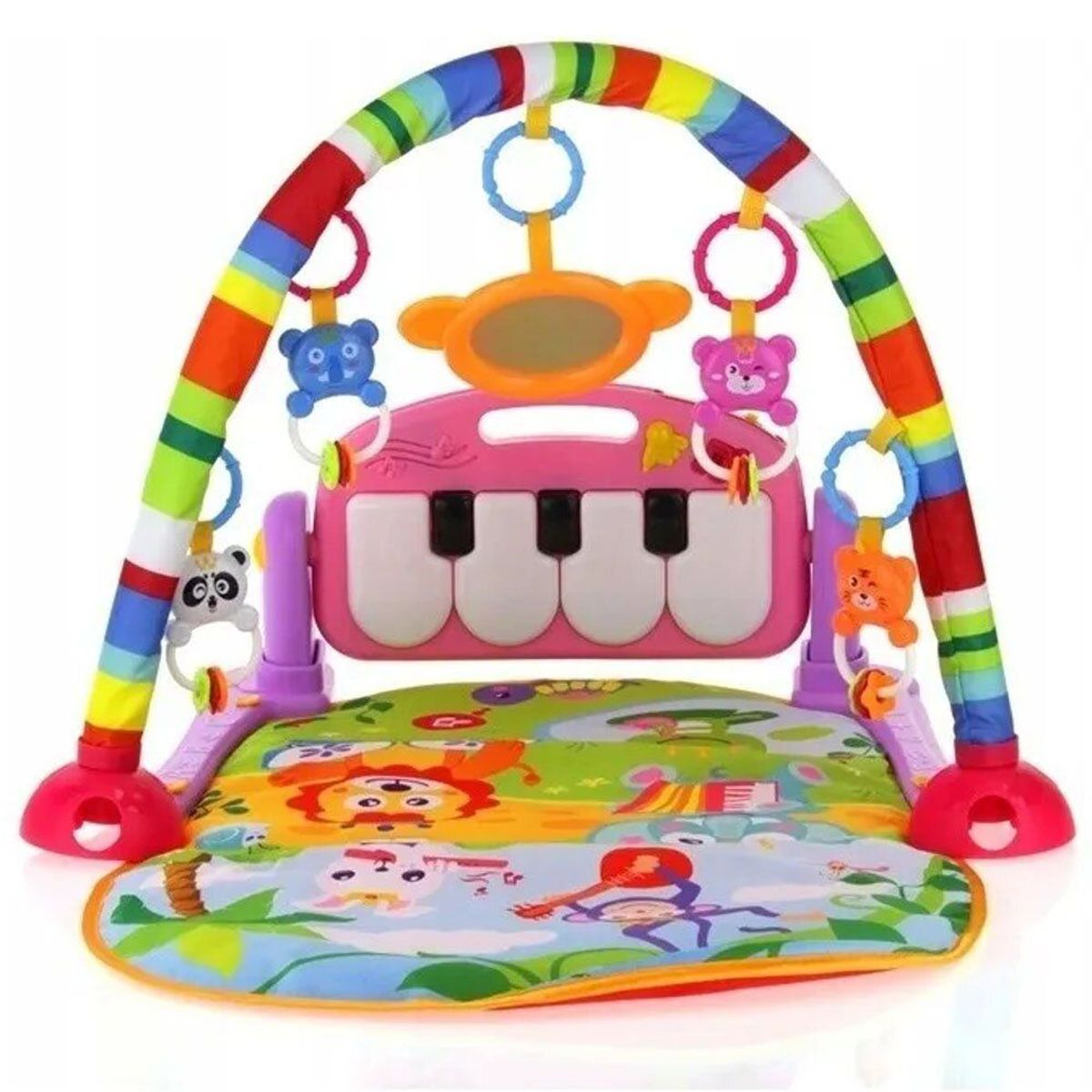 BABY WORLD - Gimnasio de Bebe con Piano Para Patear Rosado