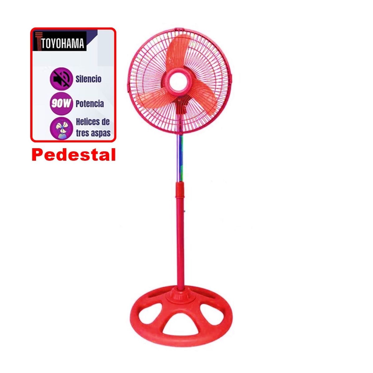 GENERICO - Ventilador de 12 Toyohama 90W 160° Rojo