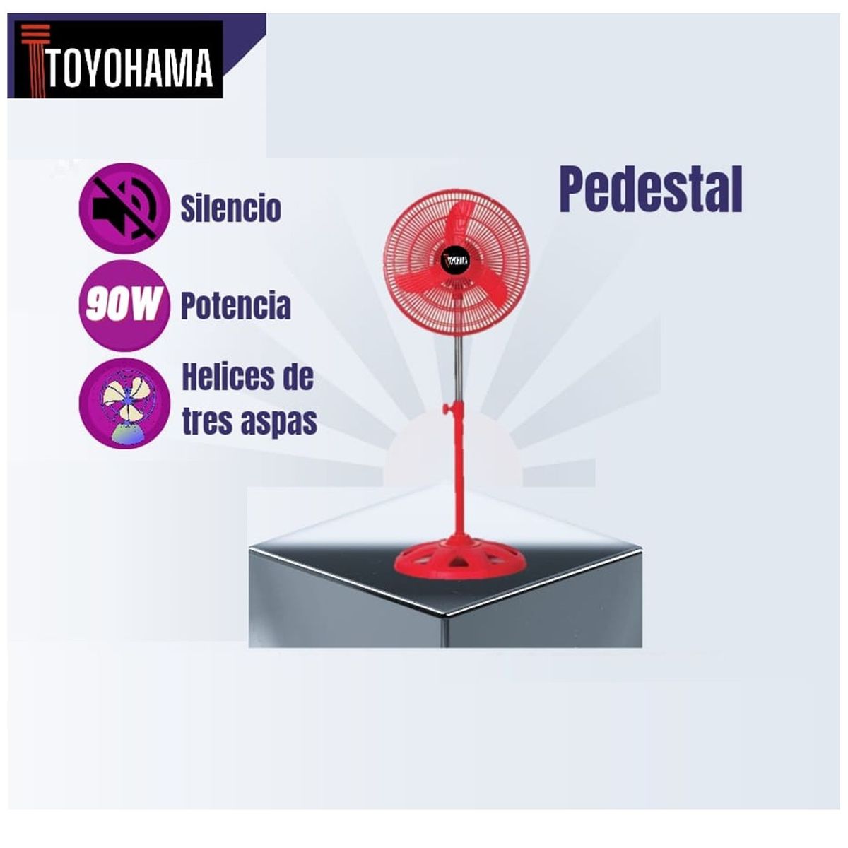 GENERICO - Ventilador de 12 Toyohama 90W 160° Rojo