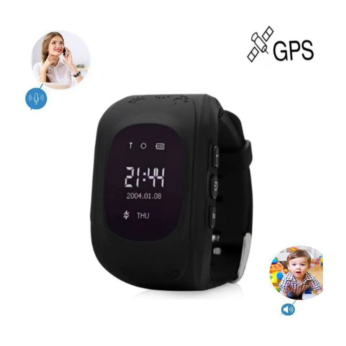 VATYERTY - Smartwatch reloj gps rastrear niños sim card sos - negro
