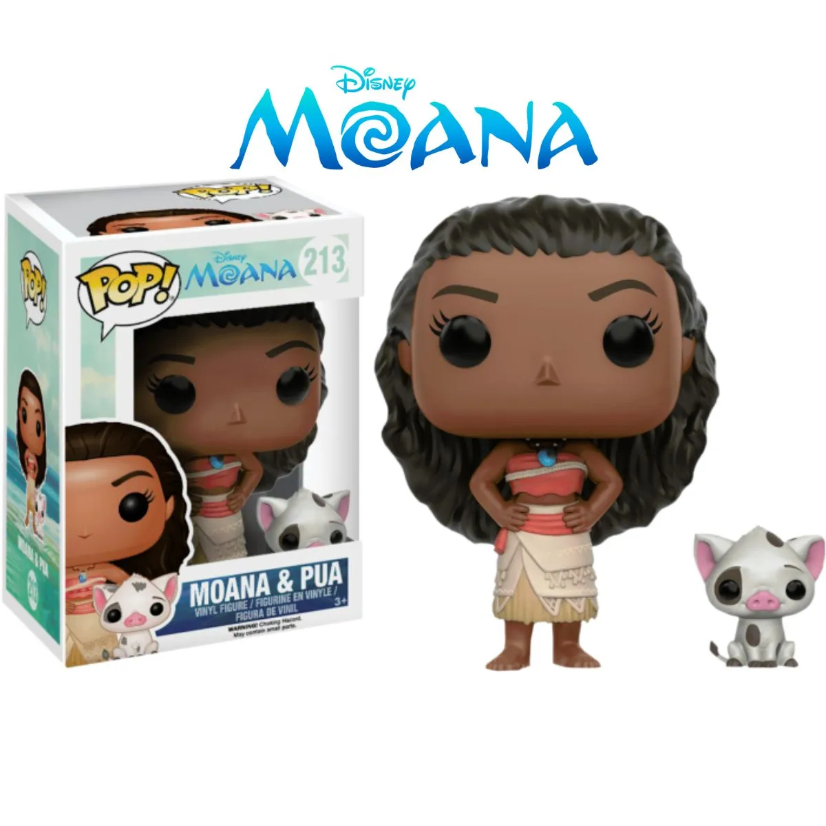 FUNKO - Funko Pop Moana y Pua - Caja Dañada Disney Princesas Moana