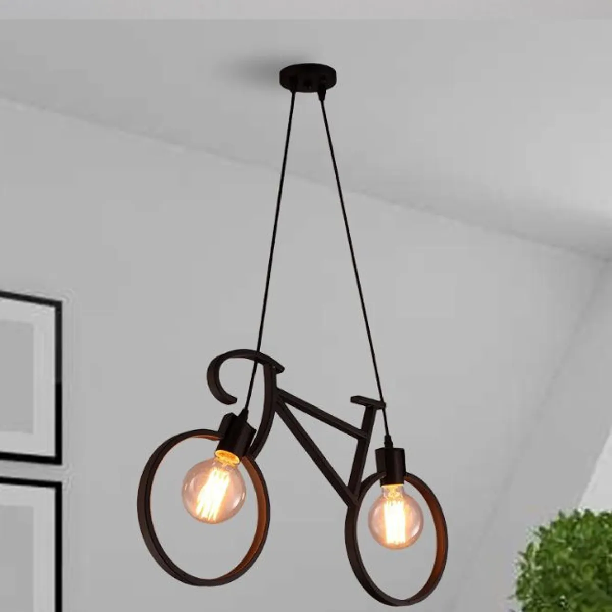GENERICO - Lámpara colgante con forma de bicicleta Industrial