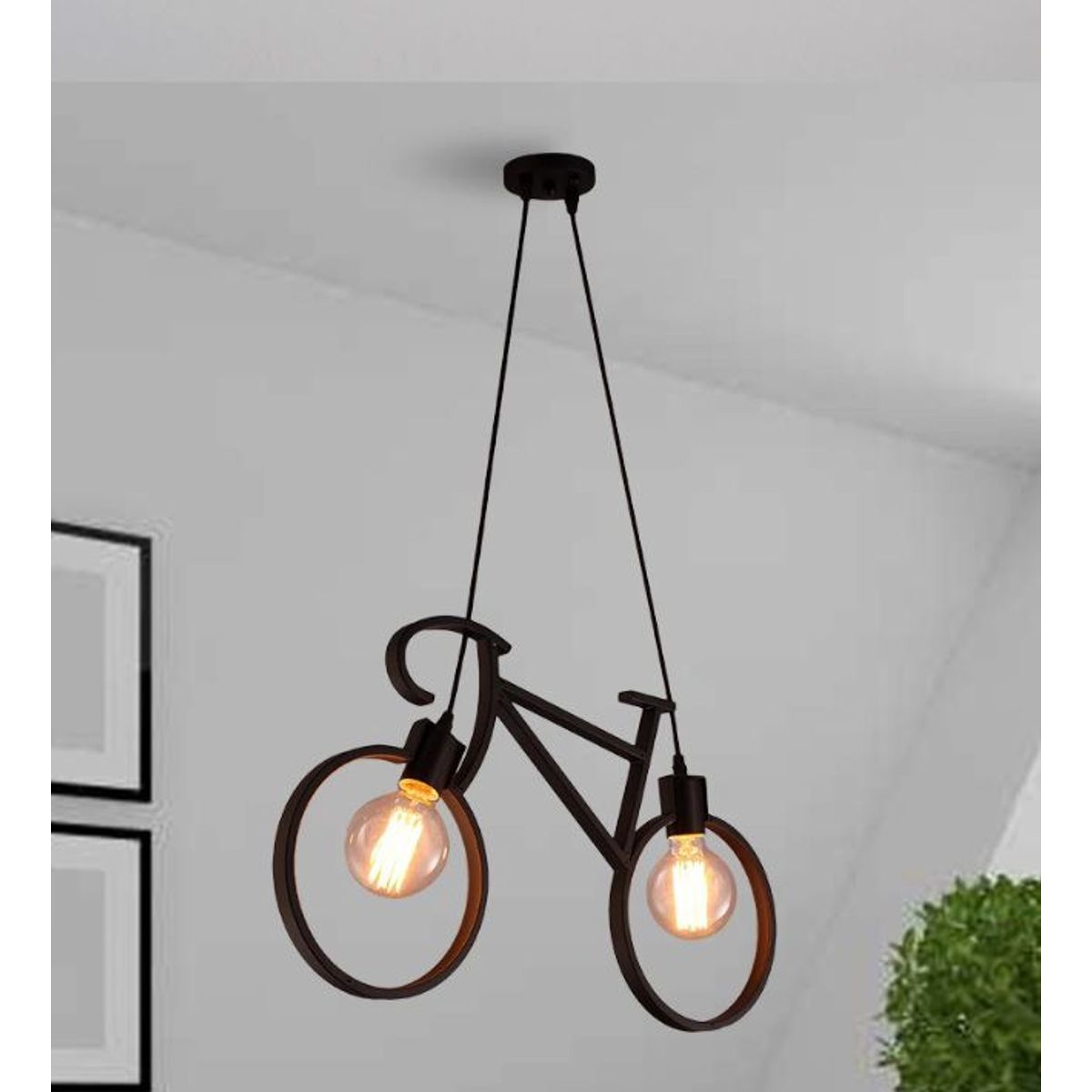 GENERICO - Lámpara colgante con forma de bicicleta Industrial