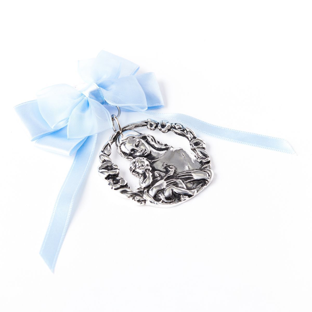 ARGENTARIA - Virgen y niño con Cinta Celeste - Plaqué