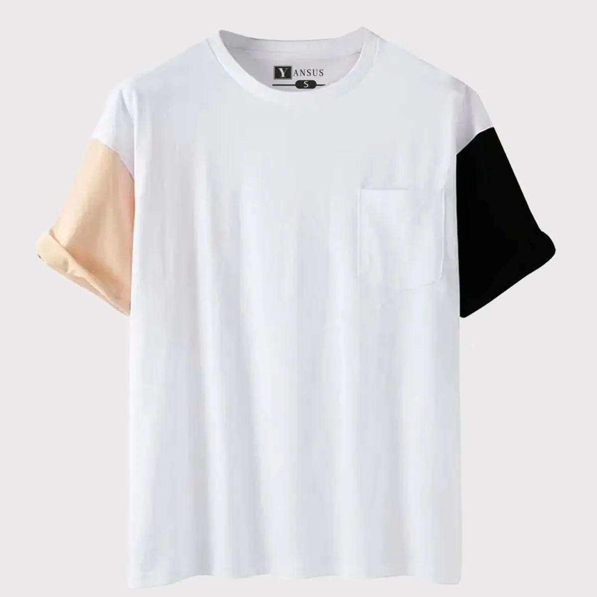 YANSUS - Polo Hombre Yansus Bicolor Blanco Negro Beige