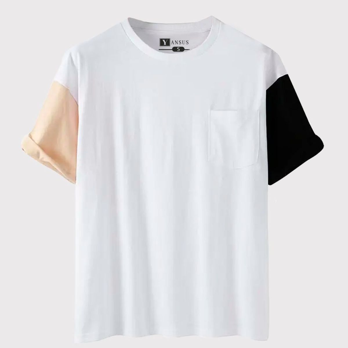 YANSUS - Polo Hombre Yansus Bicolor Blanco Negro Beige