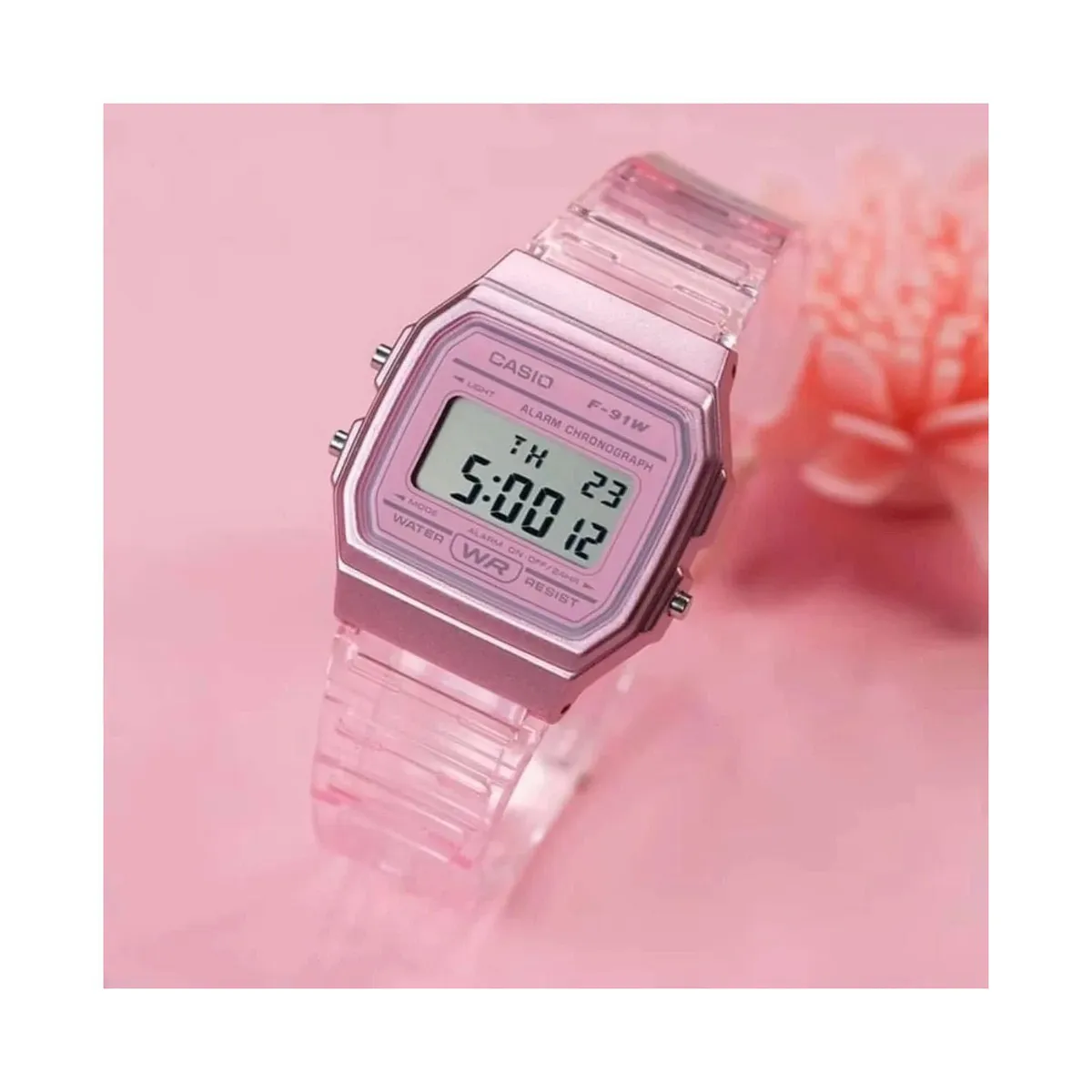 CASIO - Reloj Casio Mujer Acuático 5 BAR Digital Luz Calendario Rosa