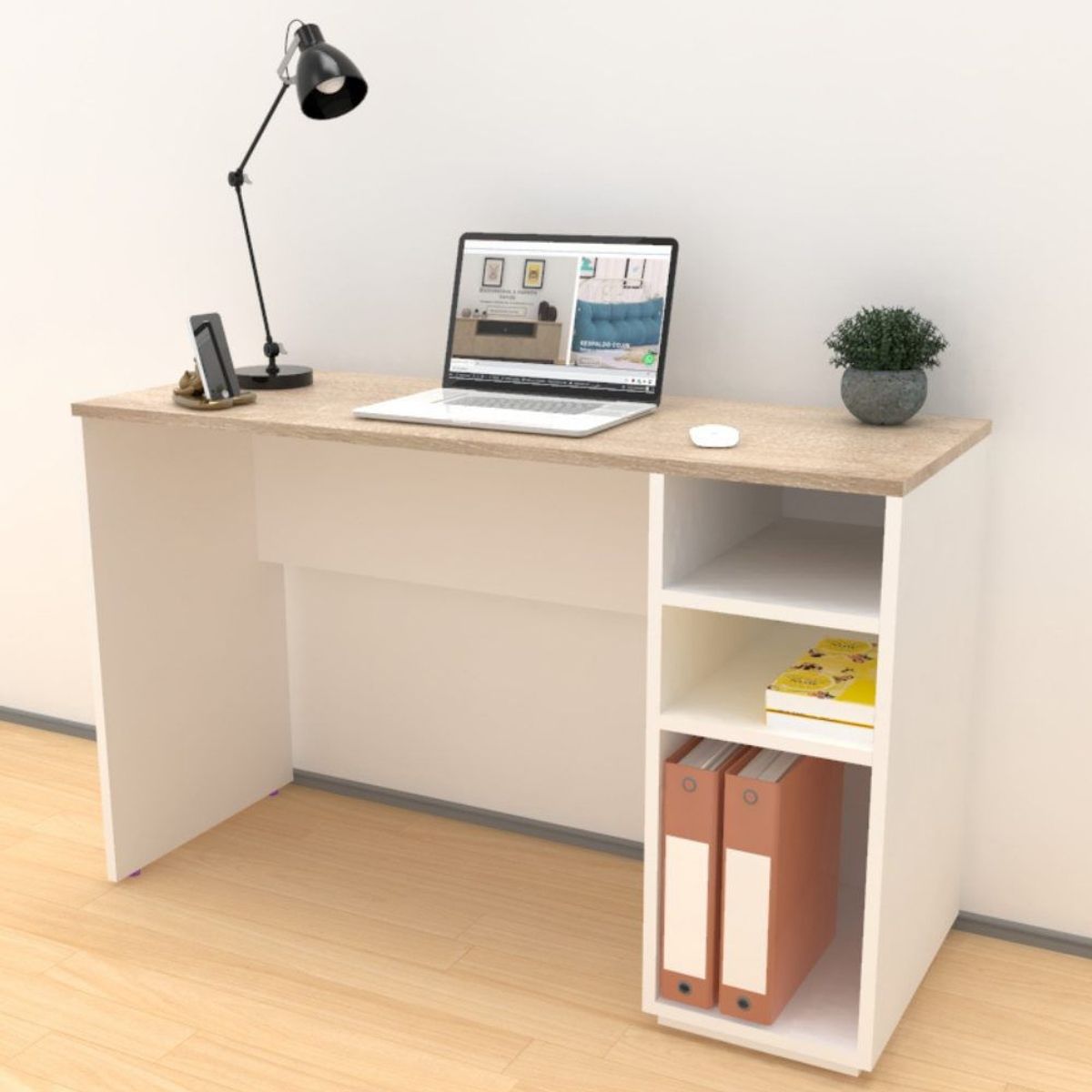 VENTITAS HOME - Escritorio Kloe Ventitas Perú Color Duna y Blanco