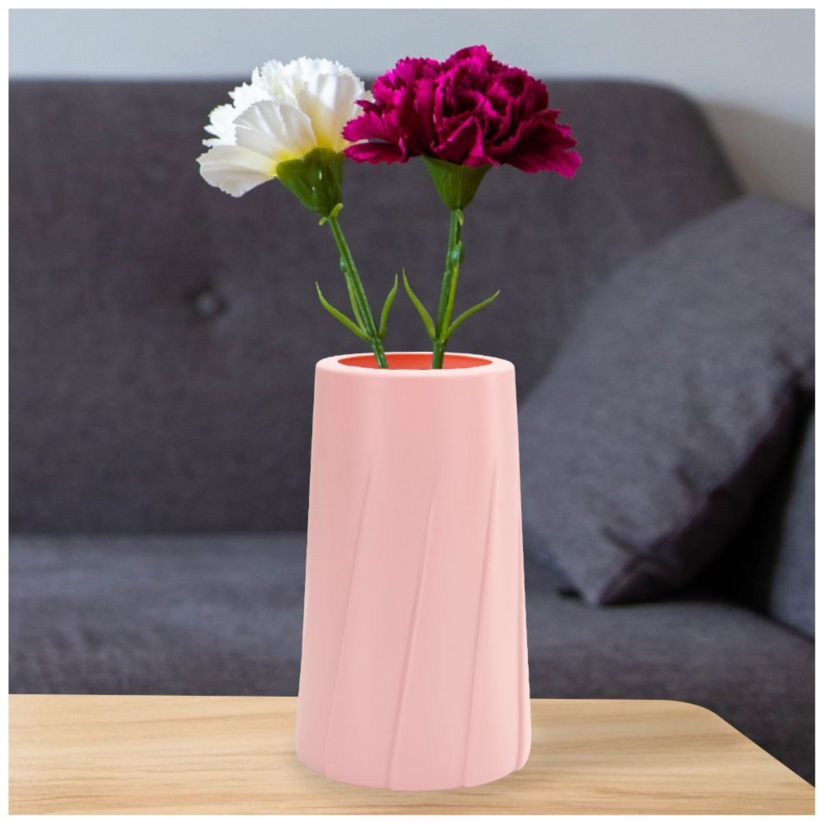 SASHIJA - Florero Jarrón Maceta Decorativa Elegante L42 Rosado