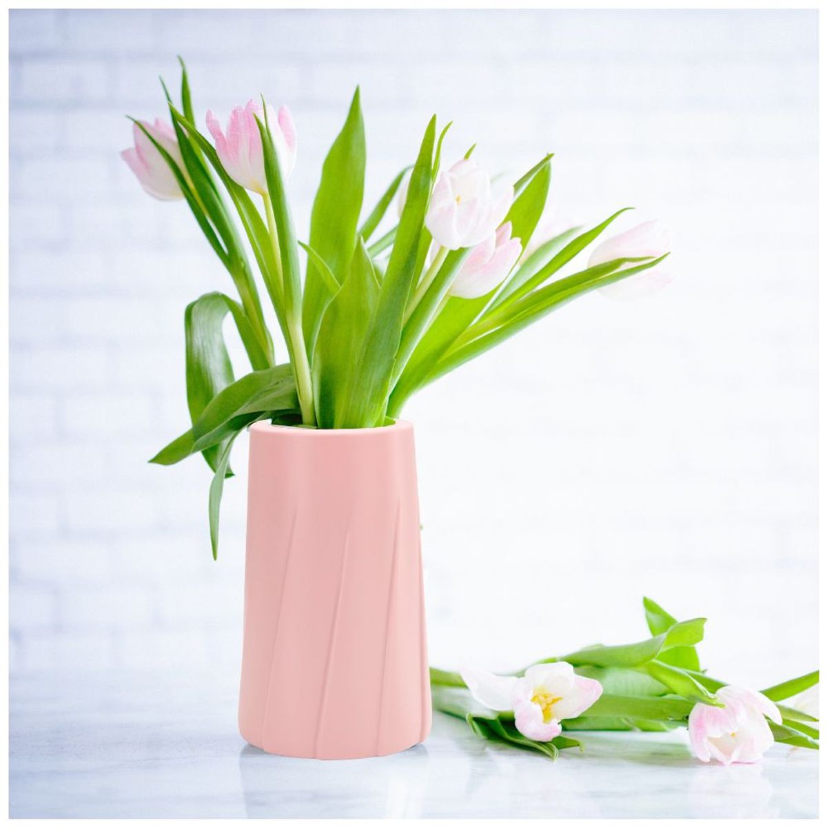 SASHIJA - Florero Jarrón Maceta Decorativa Elegante L42 Rosado