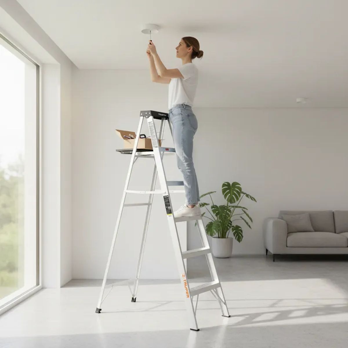 TRUPER - Escalera tipo tijera 5 peldaños soporta 150Kg Truper