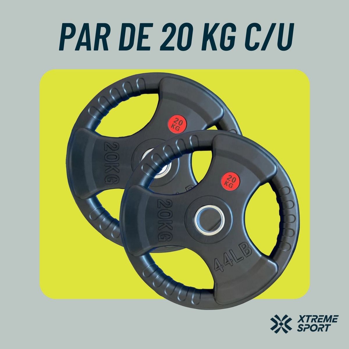 XTREME SPORT - Discos Olimpicos de 20Kg  Caucho x par