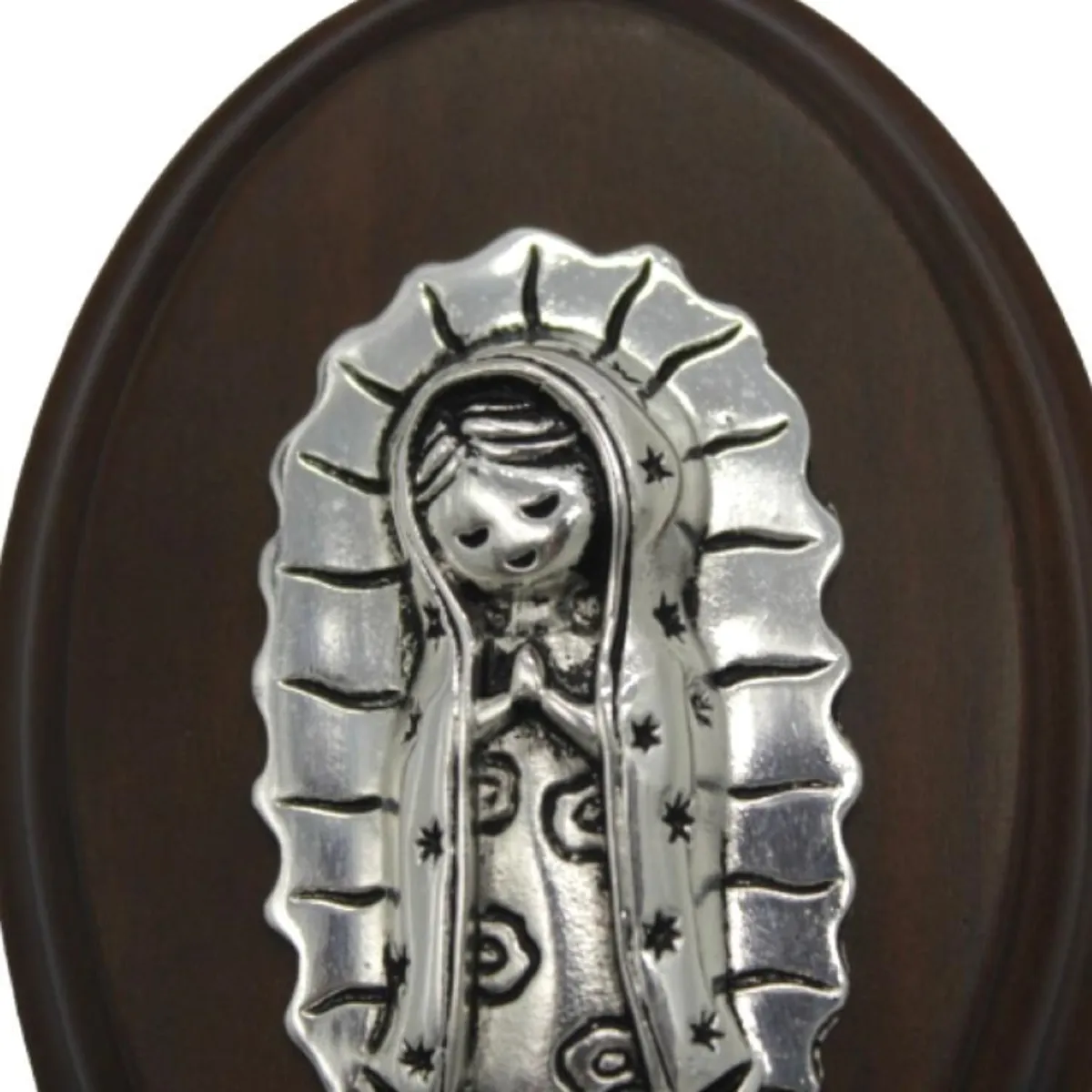 GENERICO - Medalla Oval 13cm Guadalupe - Plaqué y Madera