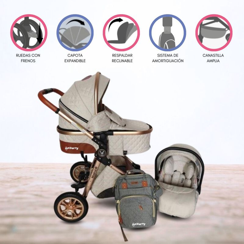 VOYAGE - Coche Travel System para Bebés «MADRID 4 EN 1» Beige