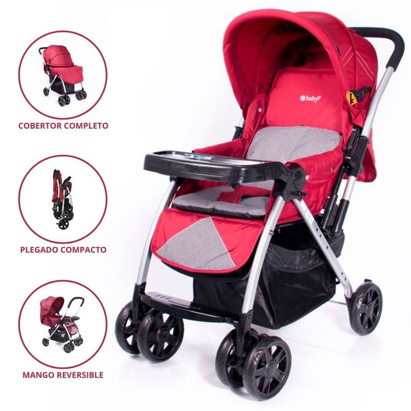 EBABY - Coche Cuna para Bebé »BLAKE» Red