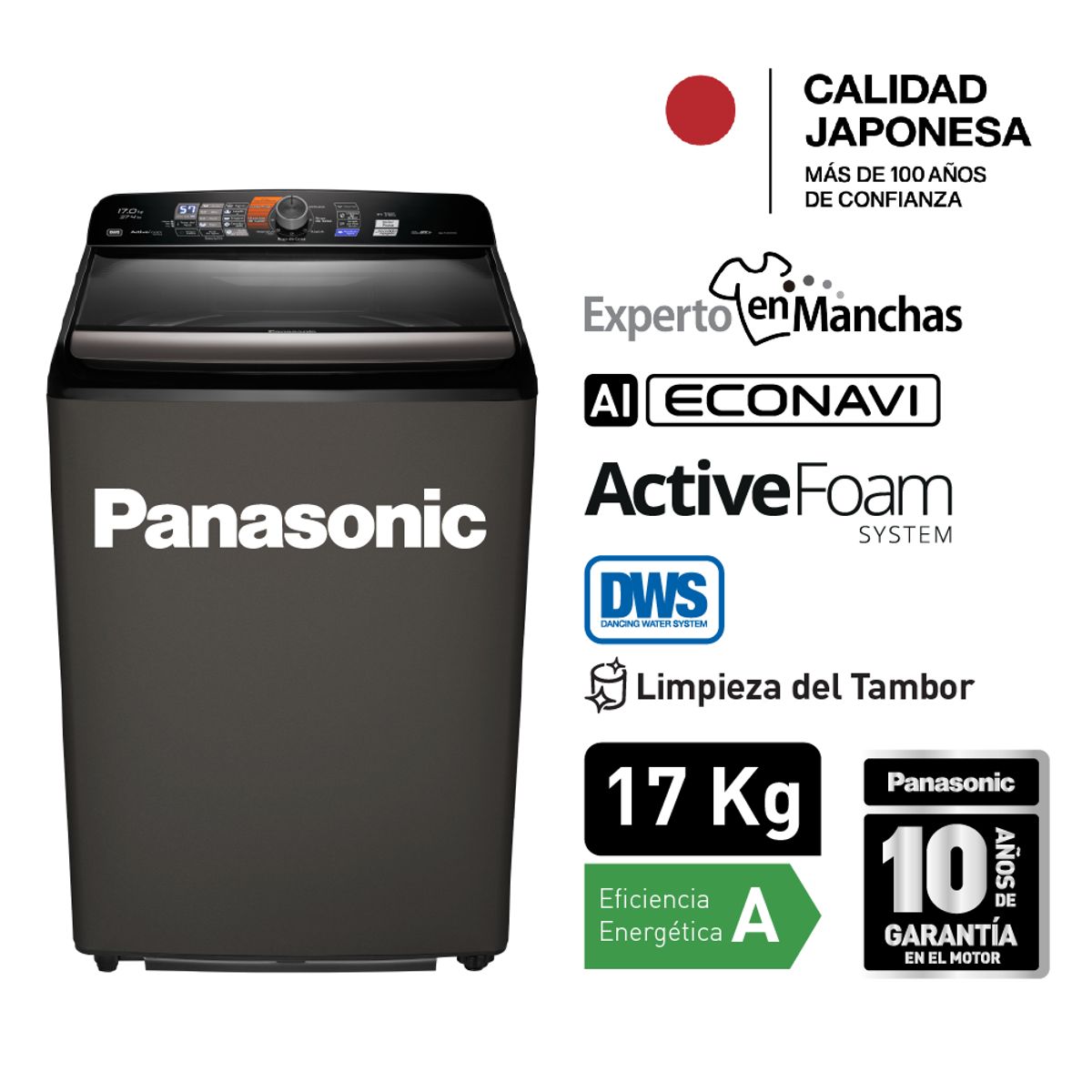 PANASONIC - Lavadora Panasonic 19kg NA-F190H7TRH