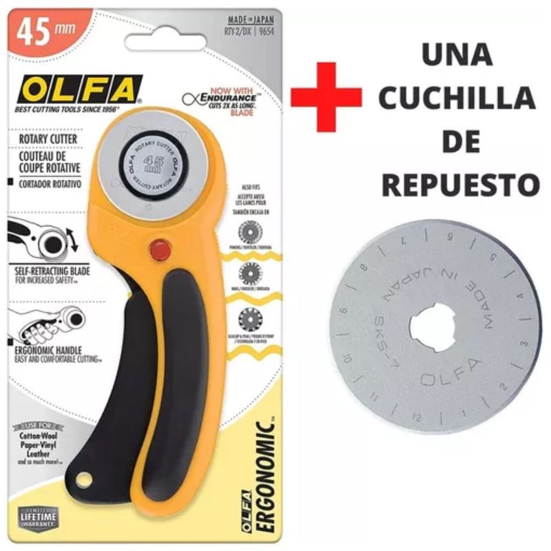 OLFA - Cortadora De Tela Manual Olfa Original Cuchilla Circular