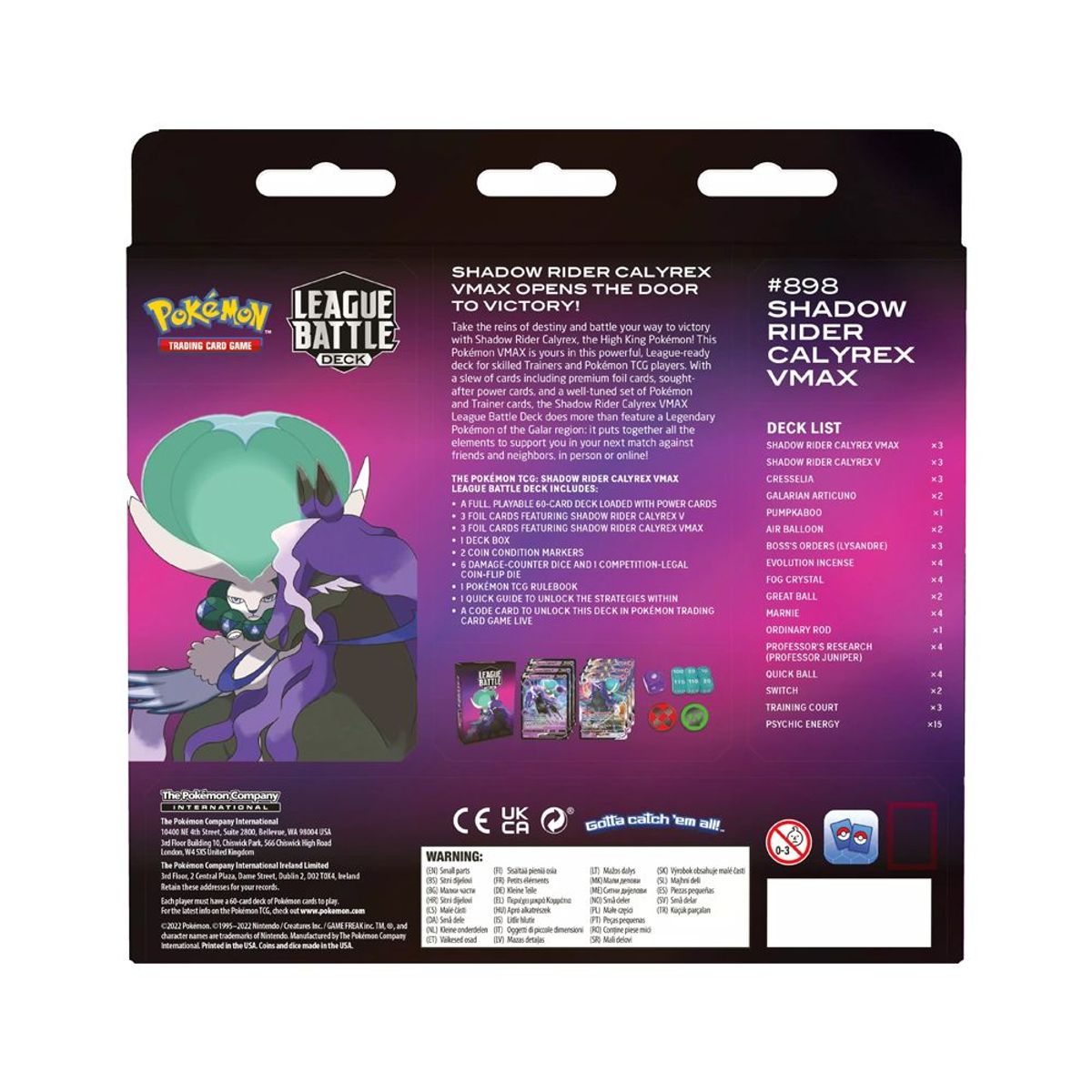 POKEMON - Pokemon TCG Shadow Rider Calyrex Vmax League Battle Deck