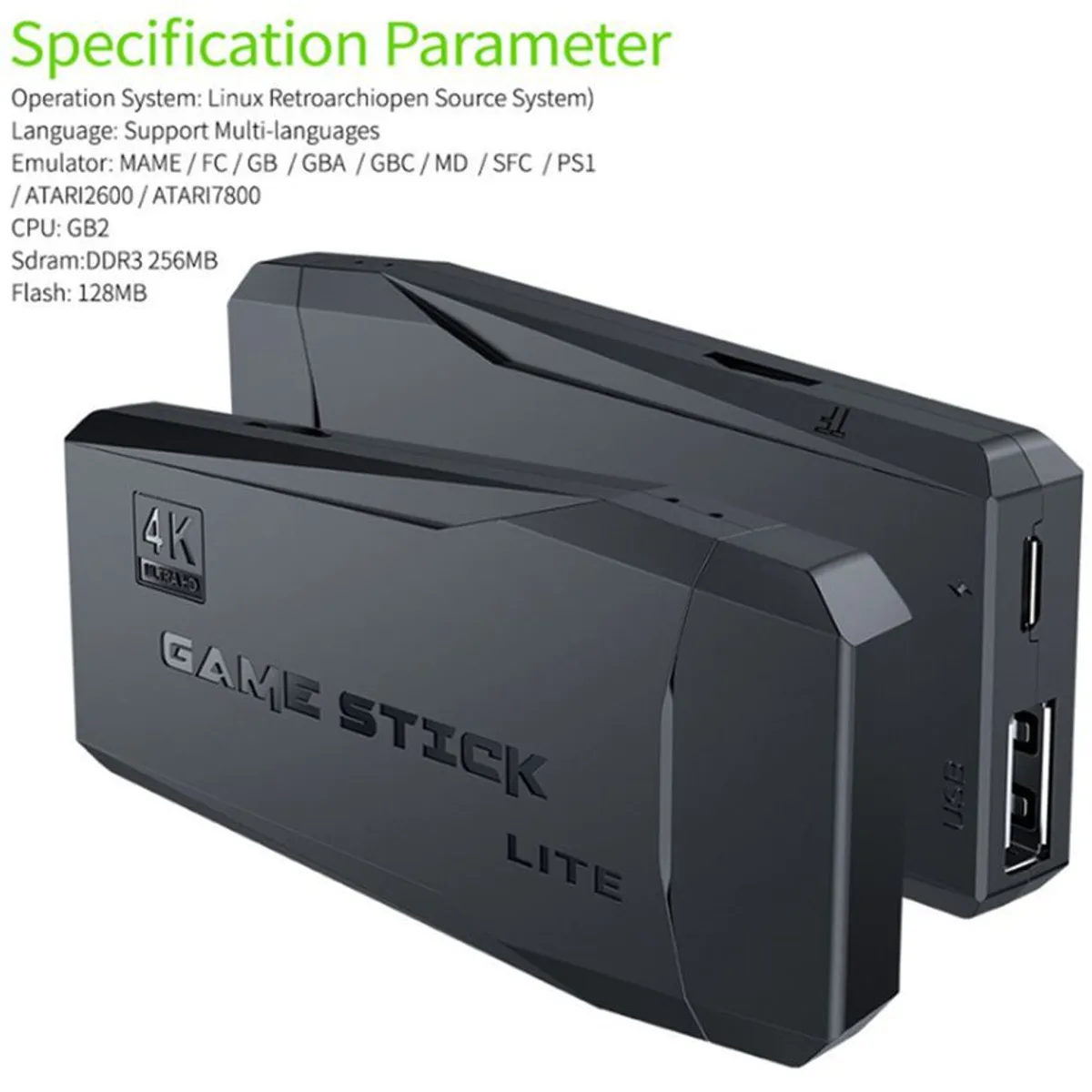 BLWOENS - Consola de videojuegos con 10,000 juegos incorporados game stick  64gb